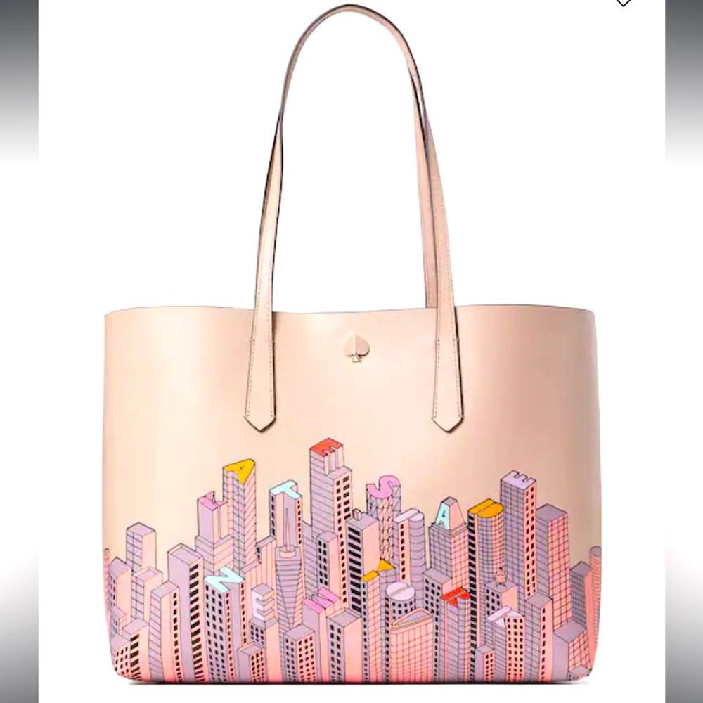 kate spade Pink Cityscape Leather Tote